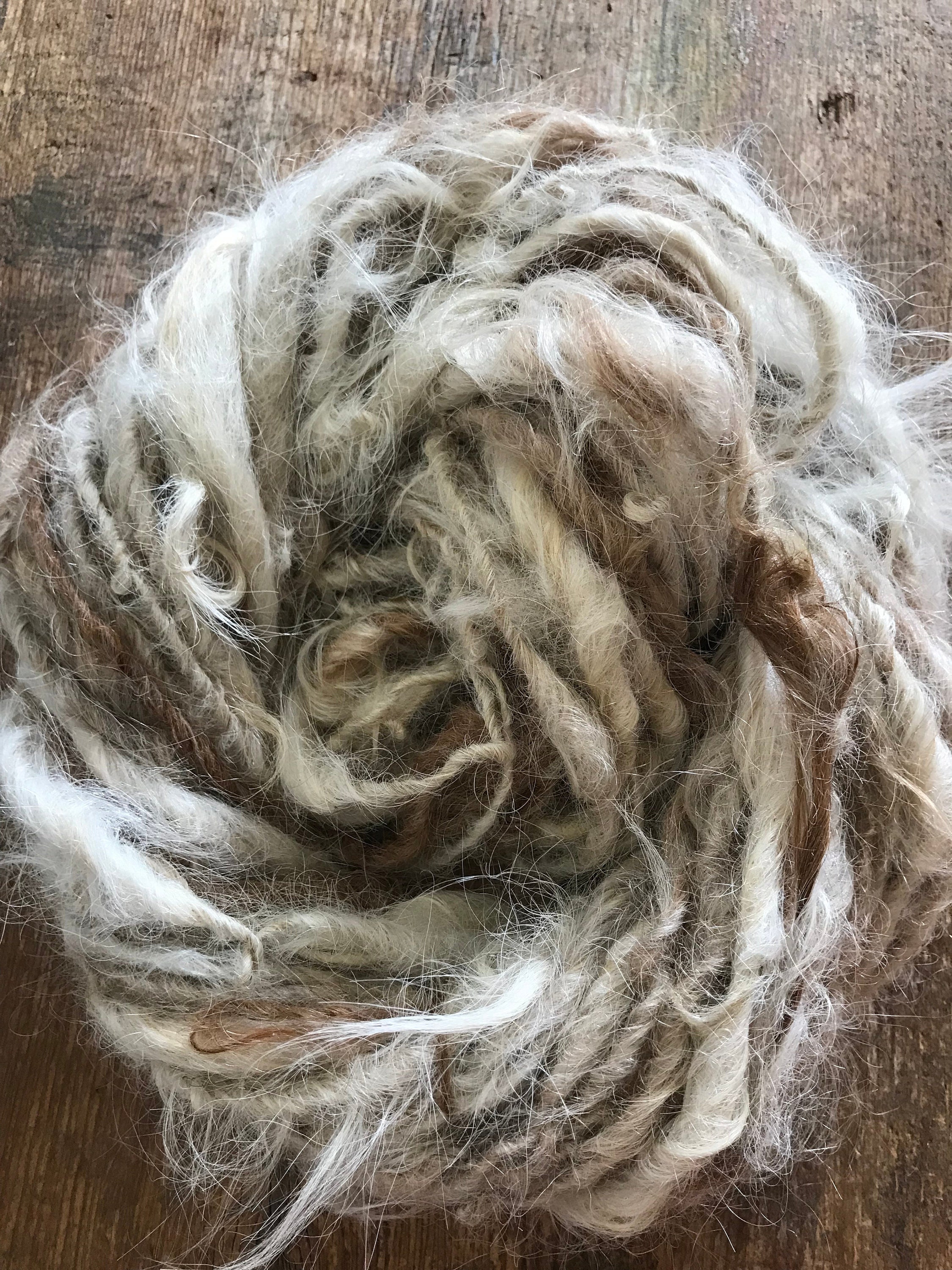 Dreamy “Carlos” suri llama lockspun yarn, 20 yards - Thumbnail 6