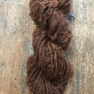 Natural auburn alpaca handspun yarn, 50 yards