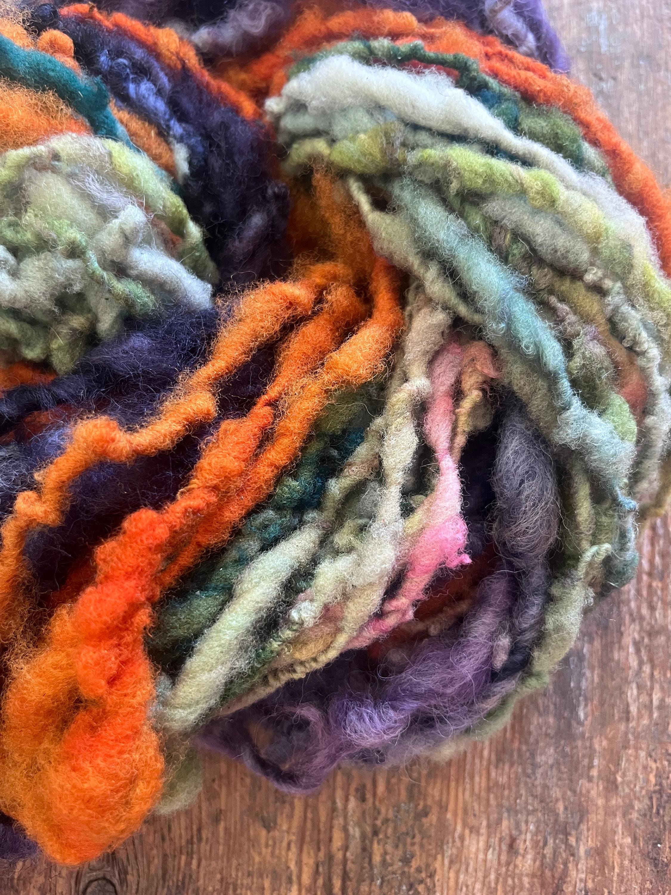 Hopeful - 60 yard scrappy rainbow art yarn skein - Thumbnail 6