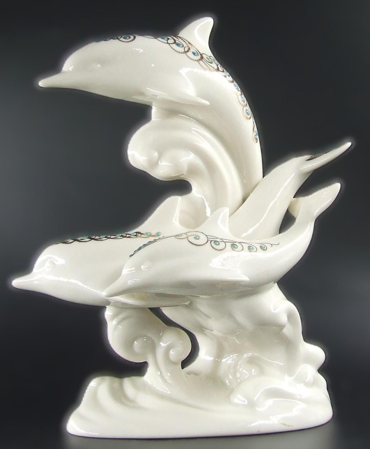 Lenox China Jewels Dolphin Trio – White Porcelain & Gold Accents