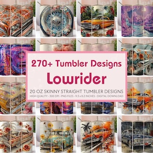 Lowrider, 270+ Designs, Tumbler Design Bundle, 20oz Skinny Tumbler Sublimation Designs, Tumbler PNG, Tumbler Wrap