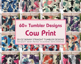 Cow Print Tumbler Design Bundle, 20oz Skinny Tumbler (Digital Download)