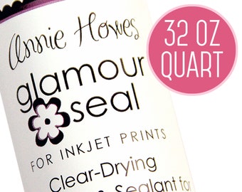 The BEST Glaze for Glass Tile Pendants. Glamour Seal adhesive for Glass Pendants is safe for ink jet prints. 32 oz Quart Size. Annie Howes.