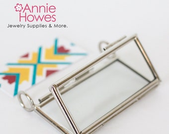 Horizontal Panoramic Photo Frame Locket. Optional 24" Link Chain.