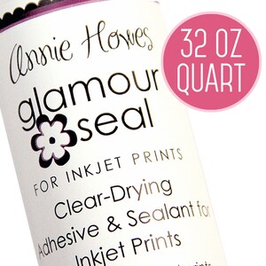 The BEST Glaze for Glass Tile Pendants. Glamour Seal adhesive for Glass Pendants is safe for ink jet prints. 32 oz Quart Size. Annie Howes.