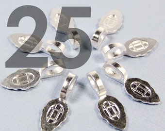 GENUINE AANRAKU Medium size - 25 Sterling Silver Plated Bails - Perfect for Scrabble Tile, Glass and Resin Pendants