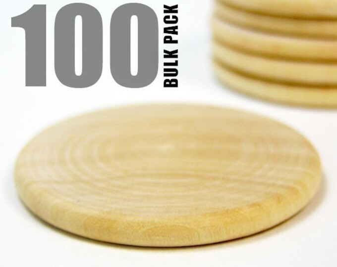 100 Round 1.5 Inch Craft Wood Disks for Pendants, Magnets, Scrapbooking ...