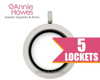 Wholesale Floating Locket Memory Locket Journey Locket 25mm  5 pack  (PF)