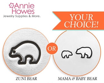 Mama Bear Baby Bear Metal Stamps for Jewelry Stamping - Impressart Metal Stamp Set 4mm and 6mm