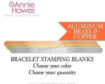 Brazaletes para pulseras de aluminio, cobre o latón de 3/8" x 6" con cierre suave.