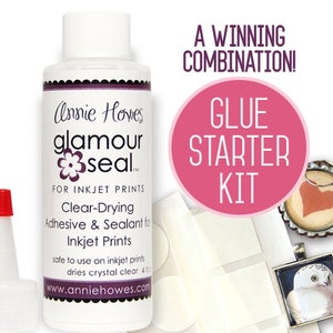 Glue Starter Kit for Inkjet Prints. Glamour Seal and Glamour Stickies. Works better and dries faster. Get Professional Results. image 1