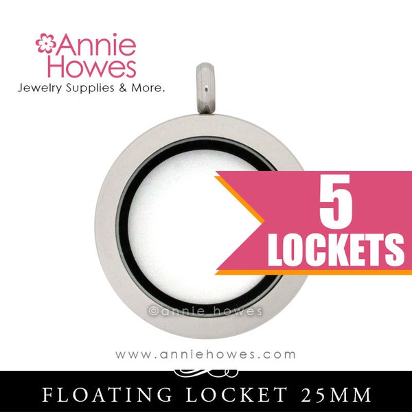 Wholesale Floating Locket Memory Locket Journey Locket 25mm  5 pack  (PF)