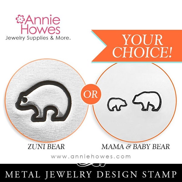 Mama Bear Baby Bear Metal Stamps for Jewelry Stamping - Impressart Metal Stamp Set 4mm and 6mm