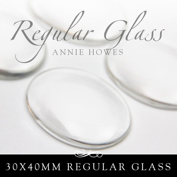 Large clear glass cabochons. Clear Glass Shapes for Magnets, Mosaics, Pendants and More. 30mm x 40mm Regular Glass. 25 Pack