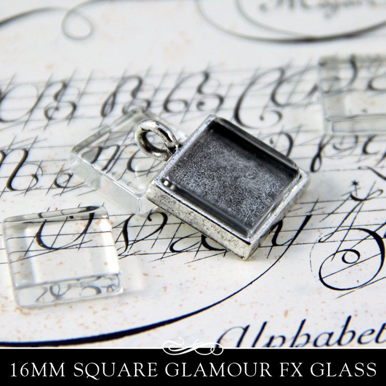 16mm Clear Square Glass Shapes. Clear Glass Tiles for Pendants Etsy