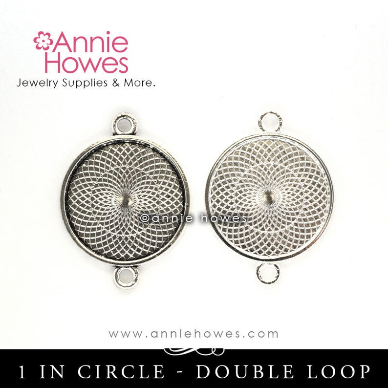 Silver or Antique Silver Make Your Own Photo Bracelet Double Loop Setting Photo Bracelet Combo Pack 25mm