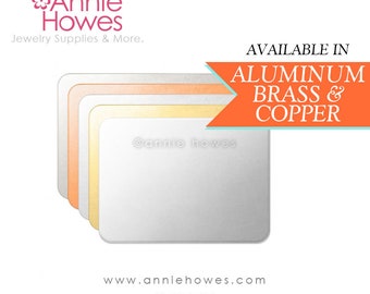 Aluminum, Copper, or Brass Rectangle Tag Stamping Blanks. Choose your color.