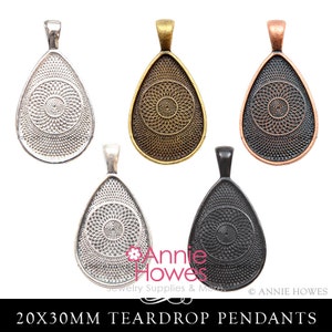 Pendant trays teardrop bezel cabochon cameo pendant settings blanks. 5 Colors Silver, Vintage Silver, Gold 25 pieces