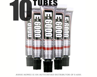 10 Pack of E-6000 Jewelry and Craft Adhesive .18 oz Tubes. Annie Howes is an Authorized Distributor of E6000. Made in USA.  230400-10