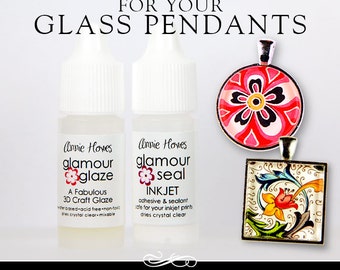 The BEST Adhesives to Make Photo Jewelry Necklaces. Glamour Glaze and Glamour Seal Combo Trial Sample Pack.