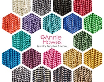 Colored Ball Chain Necklaces 2mm 24 inch Steel base Mix n Match Best Quality 50 Pack
