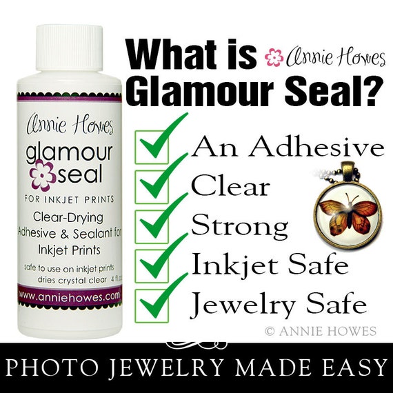 Photo Jewelry Glue. Glamour Seal Glass Cabochon Glue for Glass Pendants is  Safe for Inkjet Prints. 1oz 2oz or 4oz Size 