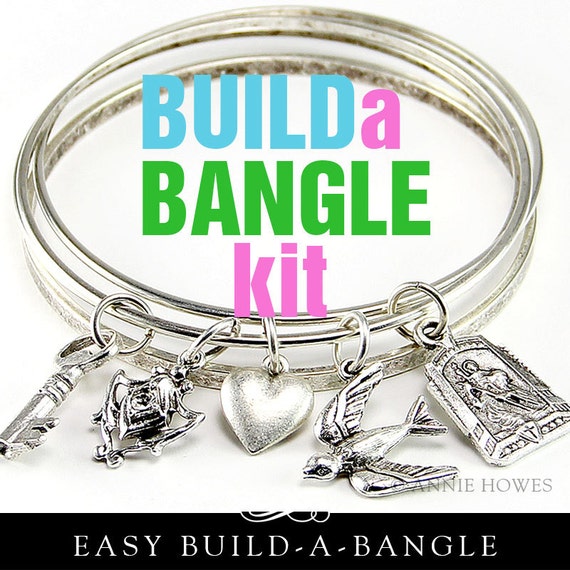 Items similar to DIY Bangle Charm Bracelet Kit. Make your own charm