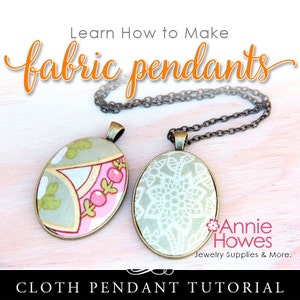 Cloth Fabric Cabochon Jewelry Tutorial Instant Download