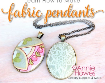 Cloth Fabric Cabochon Jewelry Tutorial Instant Download