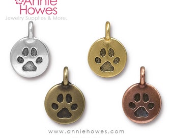 Boho Paw Print Charm For Your Charm Bracelet. Dog Paw Print, Cat Paw Print.