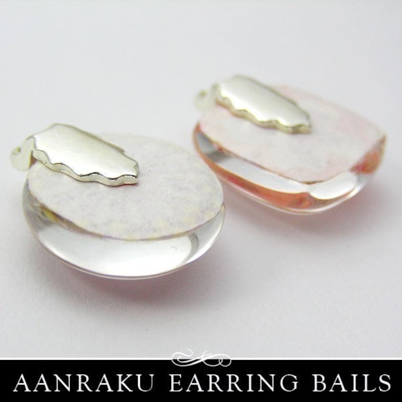48 EARRING BAILS Silver Plated Aanraku Glue Pad Earring Etsy