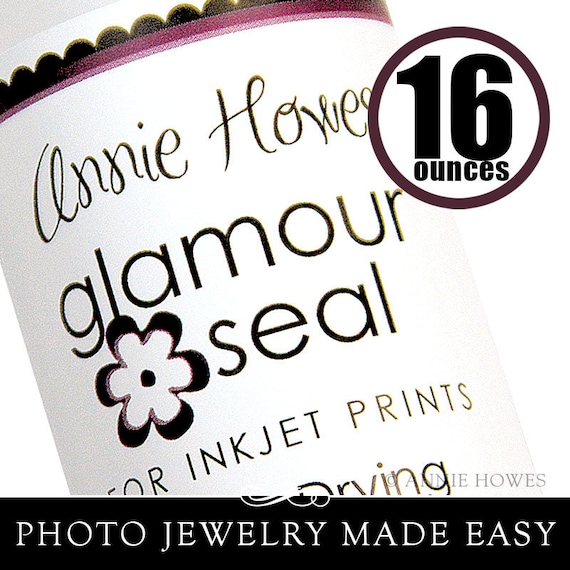 BEST Glaze for Glass Pendants. Glamour Seal adhesive for Glass Pendants is safe for ink jet prints. 16 oz Pint.