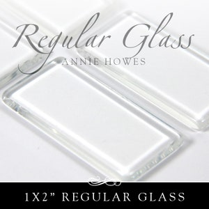 1x2 Clear glass tile shapes for Pendants and Magnets. Annie Howes . 25 Piece Pack 1x2-R