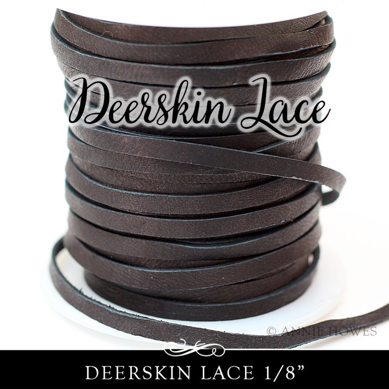 Soft and Supple Boho Chocolate Brown Deerskin Lace Leather 3mm 18 Inch 50 ft Spool