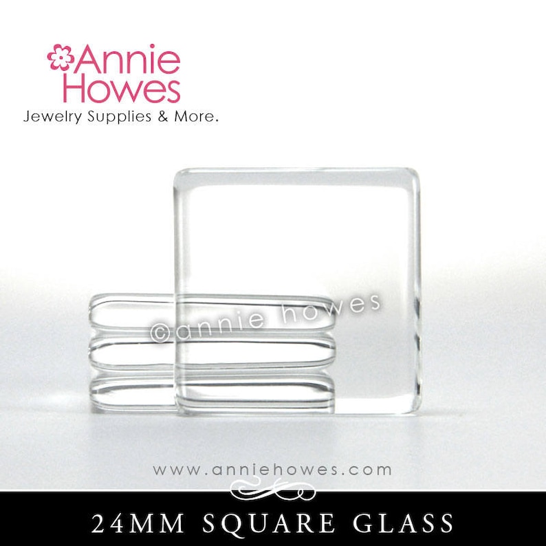 24mm Clear Square Glass Tiles. Clear Glass Tiles for Pendants Etsy