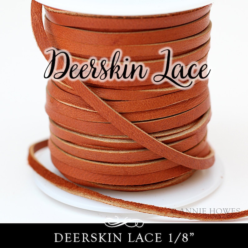 Soft and Supple Boho Chocolate Brown Deerskin Lace Leather 3mm 18 Inch 50 ft Spool