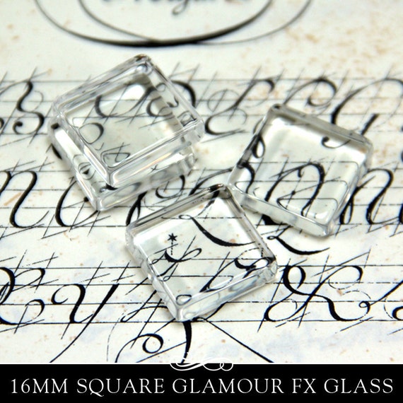 16mm clear square glass tiles. Clear Glass Tiles for Pendants Etsy