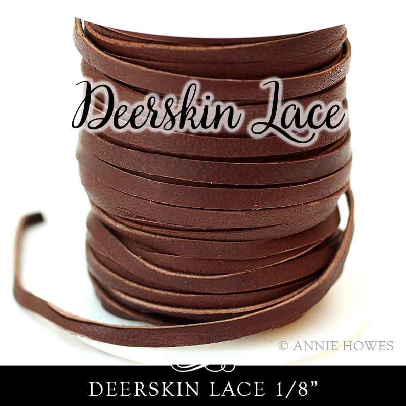 Soft and Supple Boho Chocolate Brown Deerskin Lace Leather 3mm 18 Inch 50 ft Spool