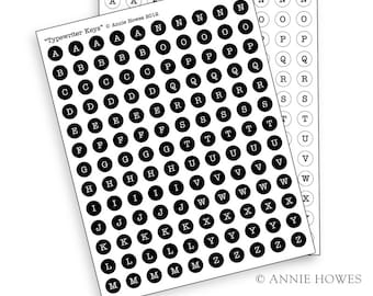 Vintage typemachine-alfabet collageblad direct downloaden. Formaat voor fotomanchetknopen. Digitaal formaat pdf-bestand.