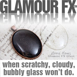 Grands cabochons en verre transparent 30x40. Formes en verre transparent pour suspensions et plus encore. Verre Glamour FX de 30 mm x 40 mm Annie Howes. Paquet de 10