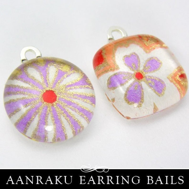 48 EARRING BAILS Silver Plated Aanraku Glue Pad Earring Etsy