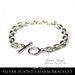 Silver Charm Bracelet Link Chain with Toggle Clasp in Shiny Silver. CBSS-B 