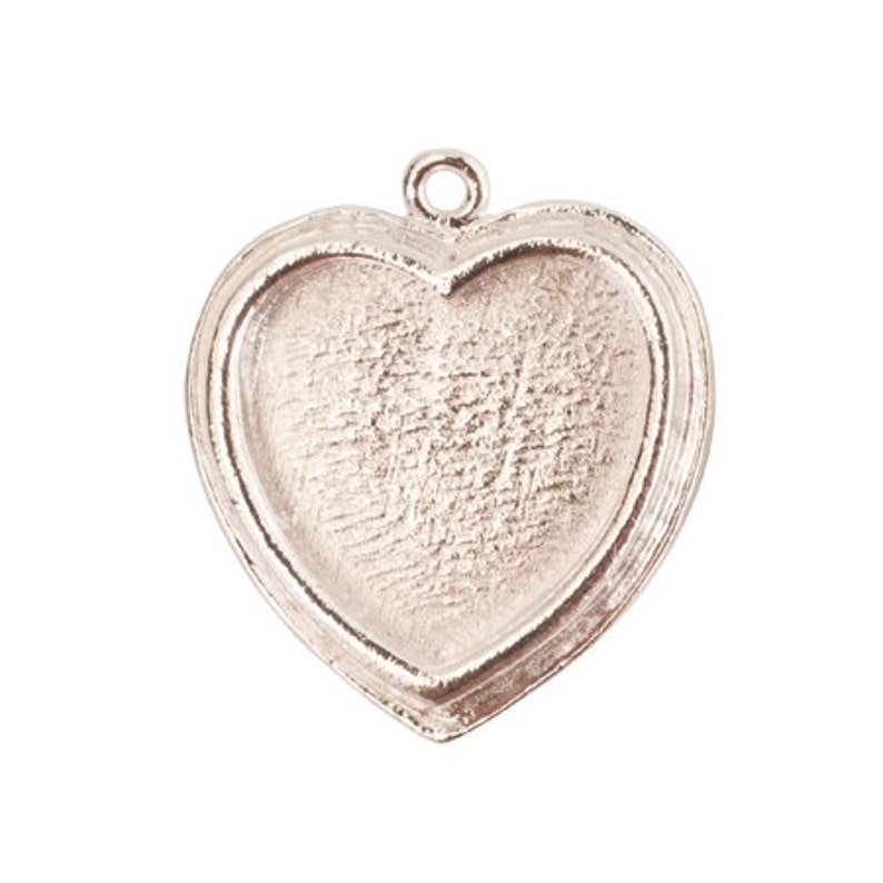 Heart Shaped Pendant Tray Blank for Photo Jewelry Making. GFX Etsy