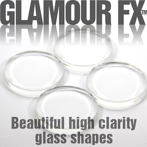 1 en forme de cercle transparent. Carreaux de verre transparent pour suspensions et aimants. Le verre Glamour FX est une exclusivité Annie Howes. Paquet de 25.