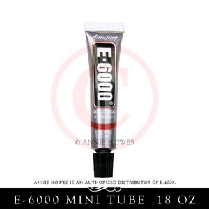 E-6000 Jewelry and Craft Adhesive .18 oz Tube. Annie Howes is an Authorized Distributor of E6000. Made in USA.