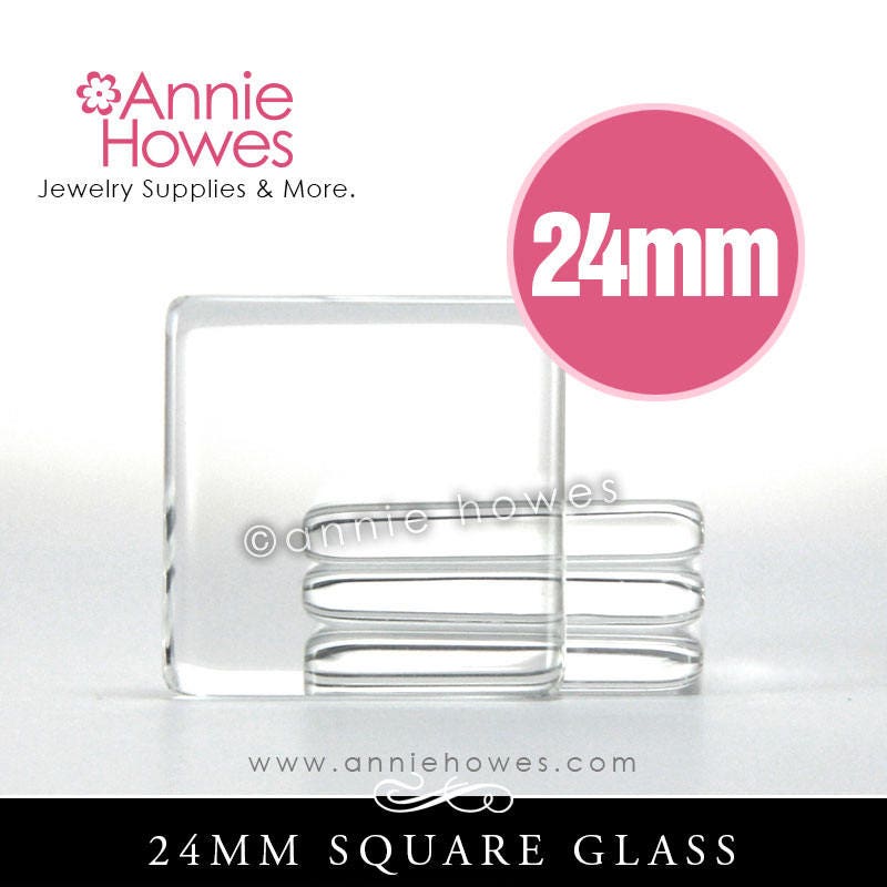 24mm Clear Square Glass Tiles. Clear Glass Tiles for Pendants Etsy