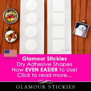 Paquete de formas adhesivas para colgantes de vidrio. Tiras fáciles de usar. Alternativa al esmalte para bandejas colgantes. Adhesivo seco. Glamour Stickies.