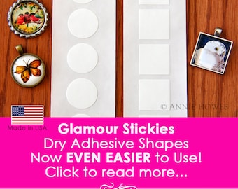 Pack of Glass Pendant Adhesive Sticky Shapes. Easy to Use Strip. Alternative to Glaze for Pendant Trays. Dry Adhesive. Glamour Stickies.