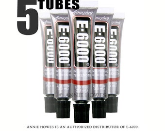 E-6000 Jewelry and Craft Adhesive .18 oz Tubes. 5 Pack. Annie Howes is an Authorized Distributor of E6000. Made in USA.