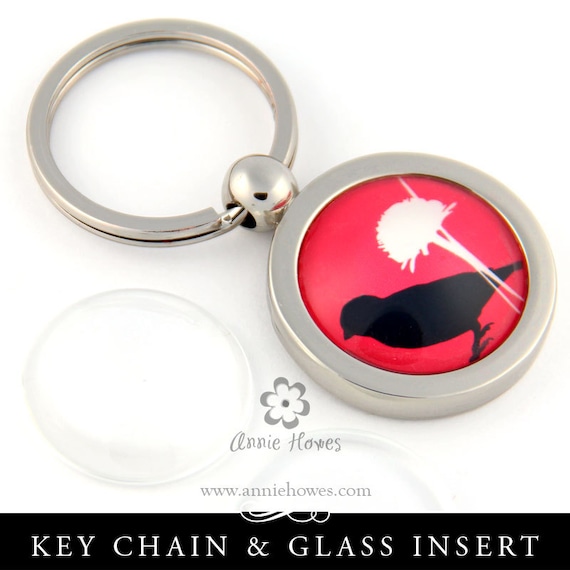 Photo Key Ring Keychain with Glass Insert. Create your own custom image key chain. 1 Inch Circle Center. DIY Supplies